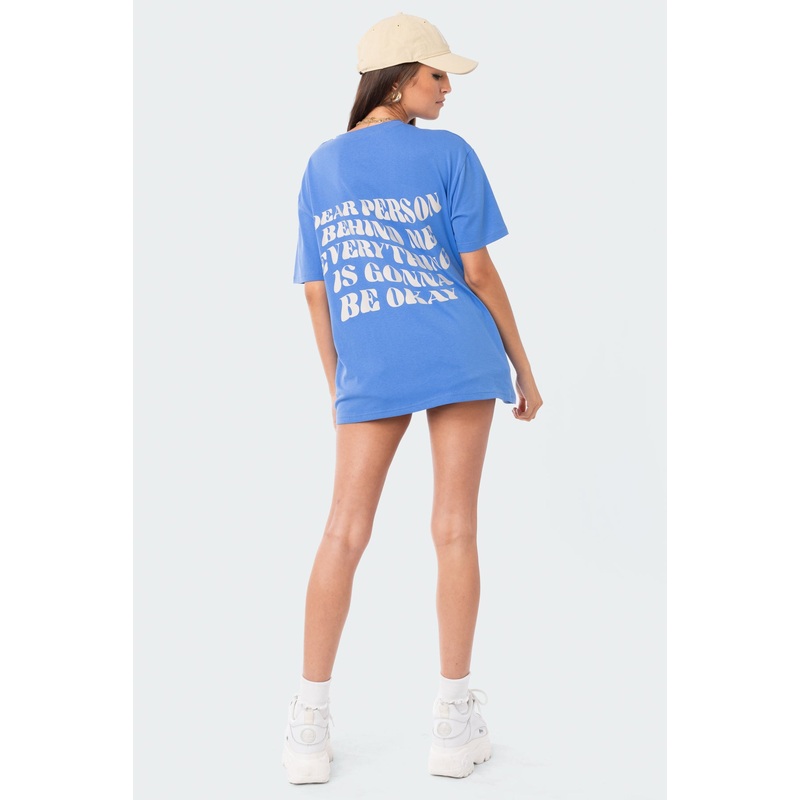 Dear Person Oversized T-Shirt BLUE XS