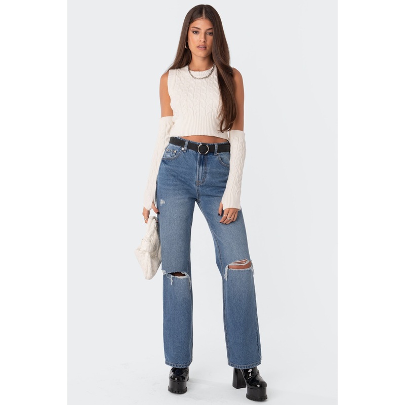 Lori High-Rise Wide Leg Jeans DARK BLUE XS