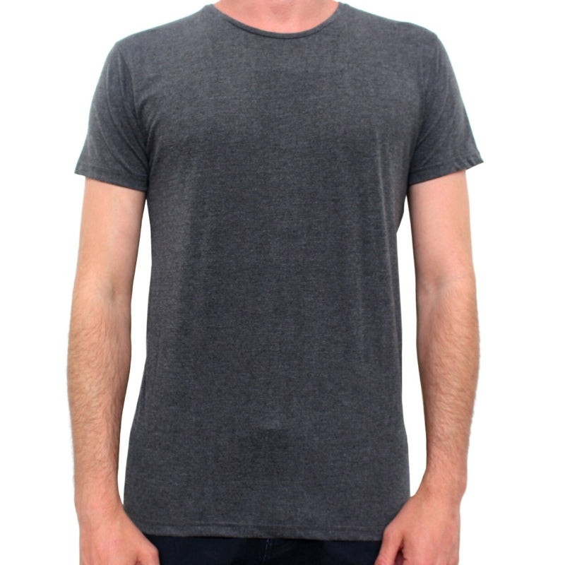 Basic Crew Neck Tee Charcoal Marle S