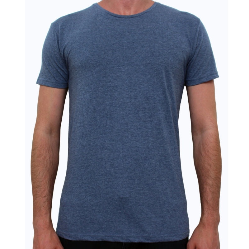 Basic V Neck Tee Night Blue Marle S