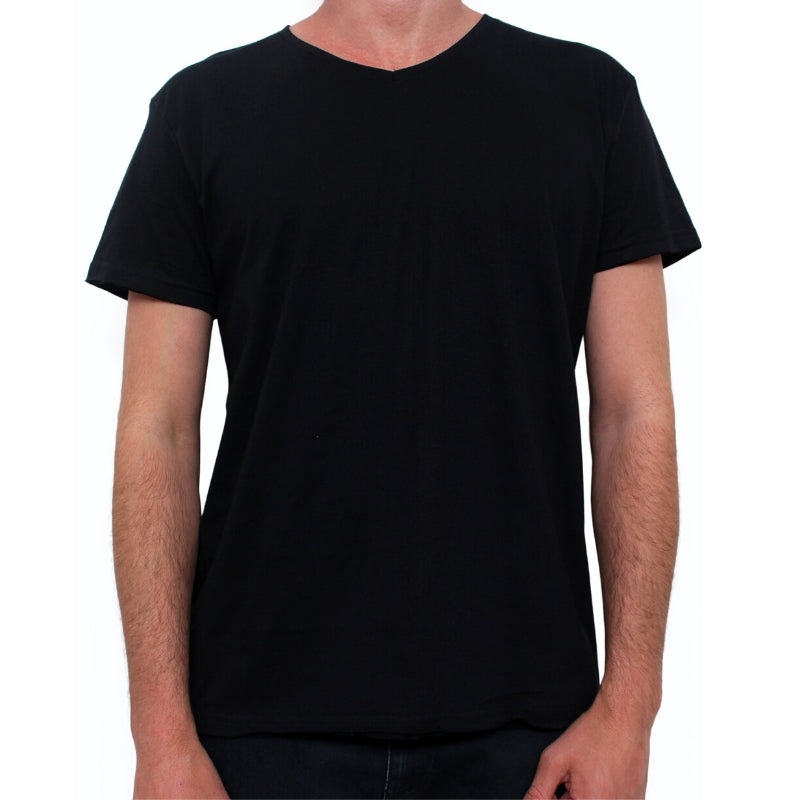 Basic V Neck Tee Vintage Black S