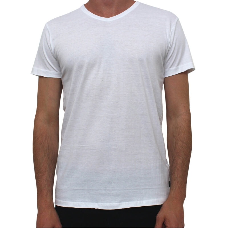 Basic V Neck Tee White S