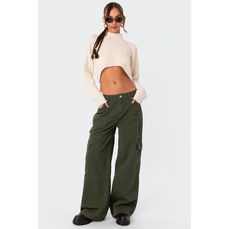 Ember Denim Cargo Pants OLIVE XS