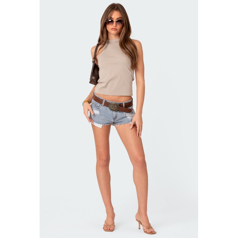 Devin Low Rise Micro Denim Shorts LIGHT BLUE XS