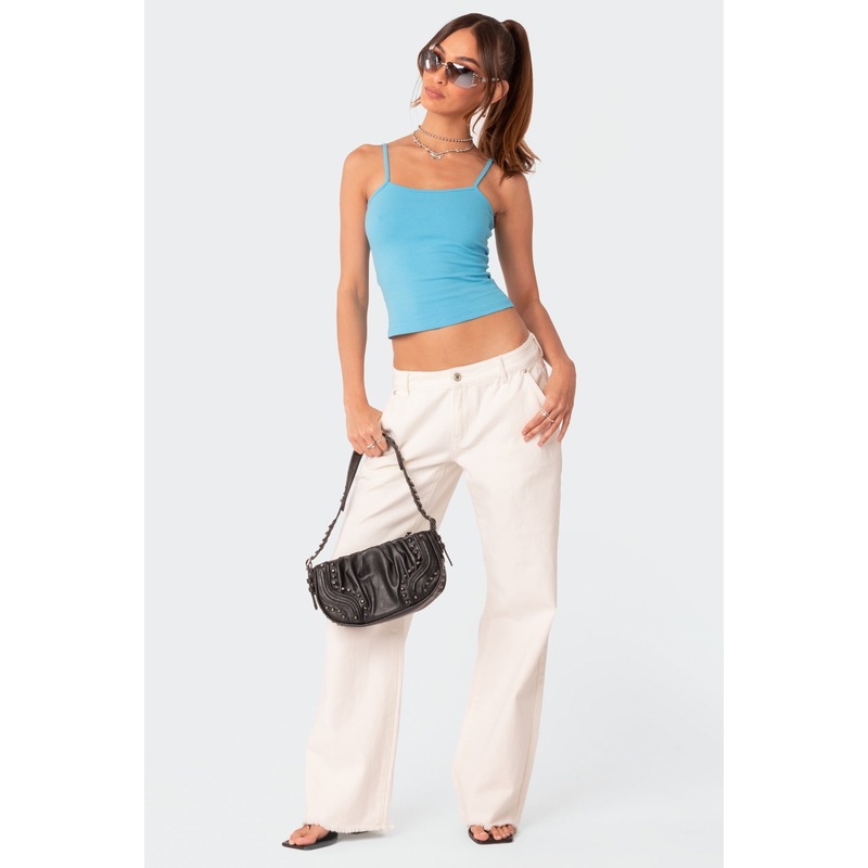 Dahlia Low Rise Straight Leg Jeans WHITE XS