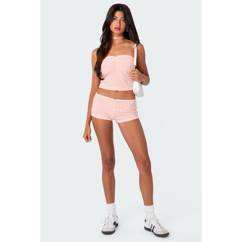 Sweetpea Pointelle Micro Shorts LIGHT PINK XS