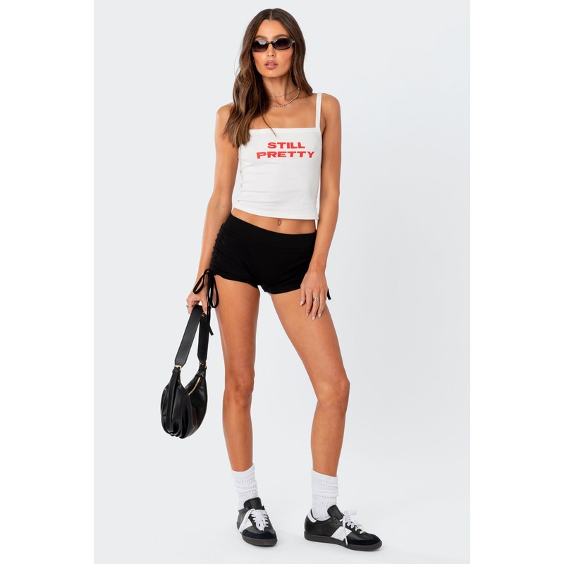 Tau Side Tie Micro Shorts BLACK XS