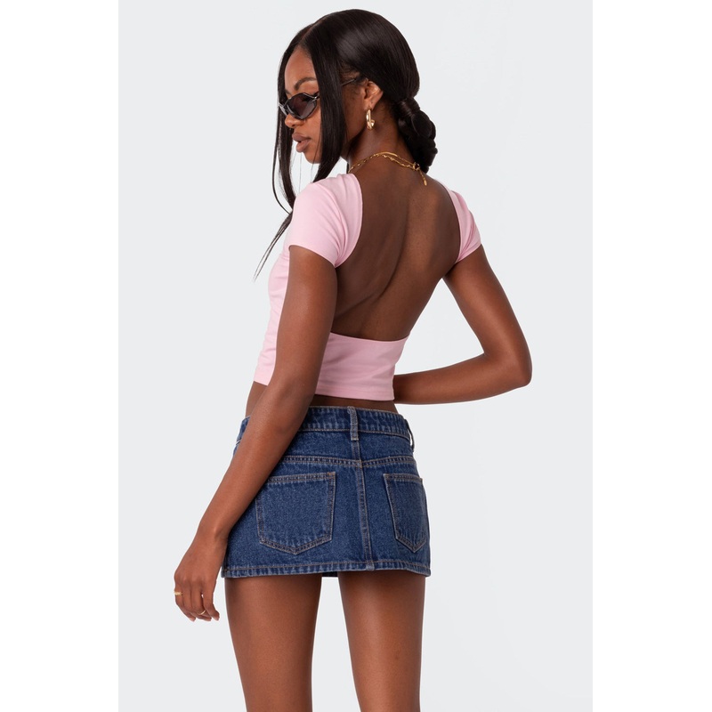Bambi Open-Back T-Shirt LIGHT PINK XS