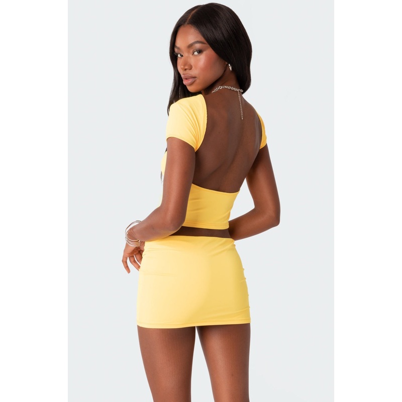 Selma Open Back T Shirt YELLOW XS