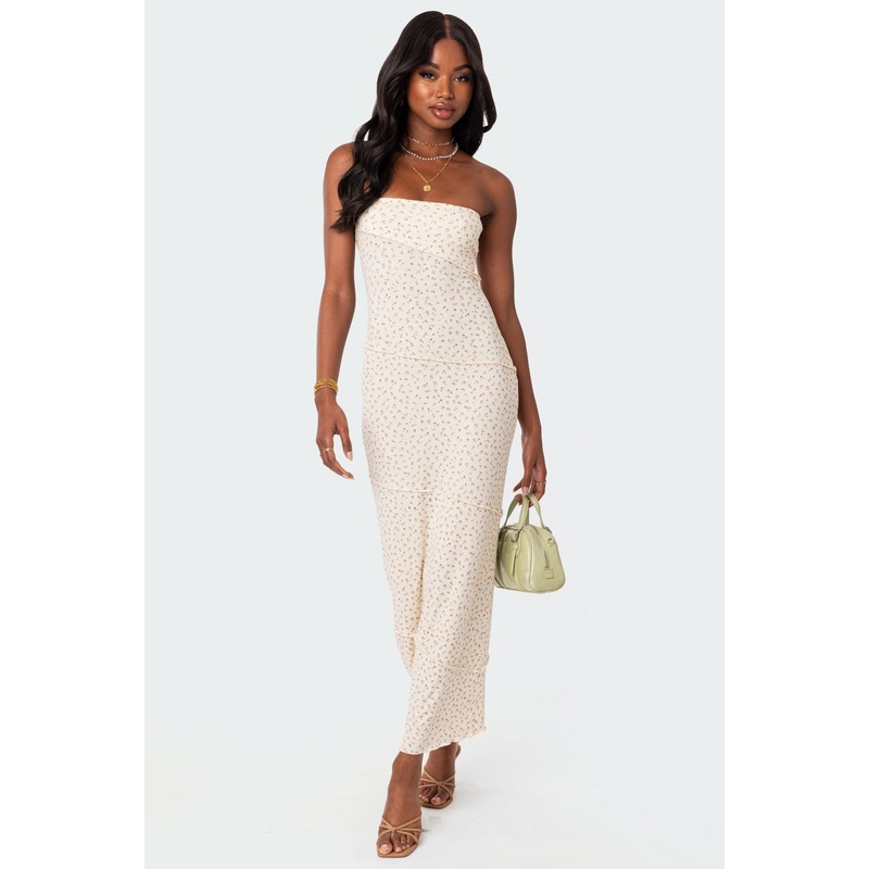 Lynn Ribbed Maxi Dress CREAM XS