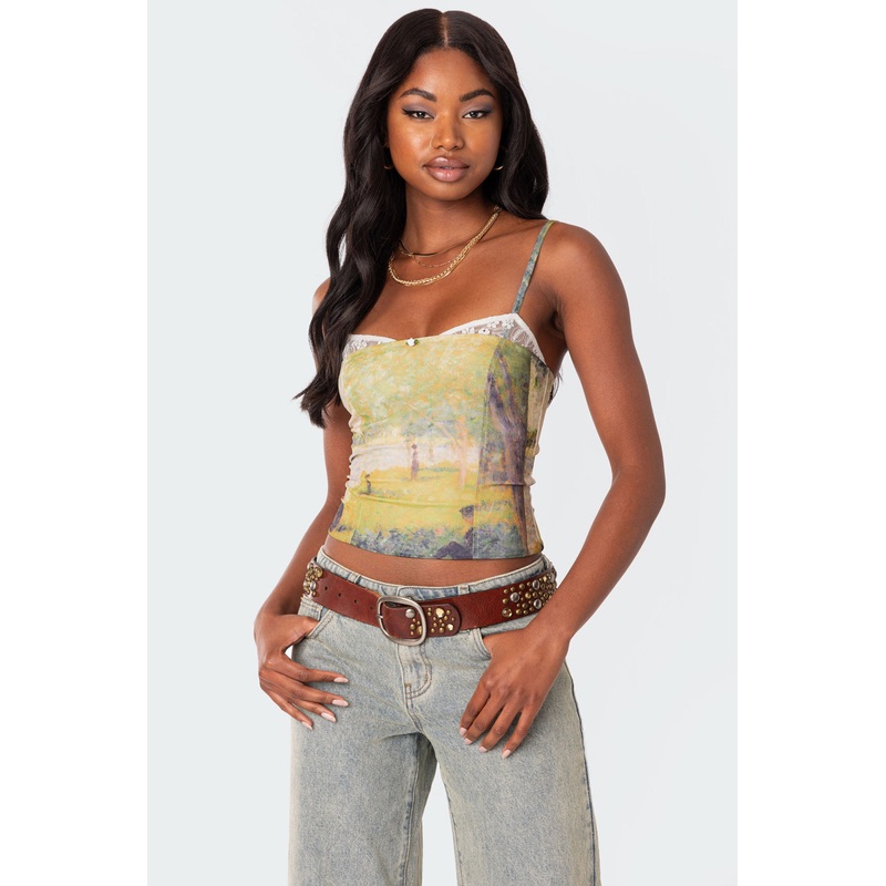 Picture Perfect Lace Bra Top GREEN XS