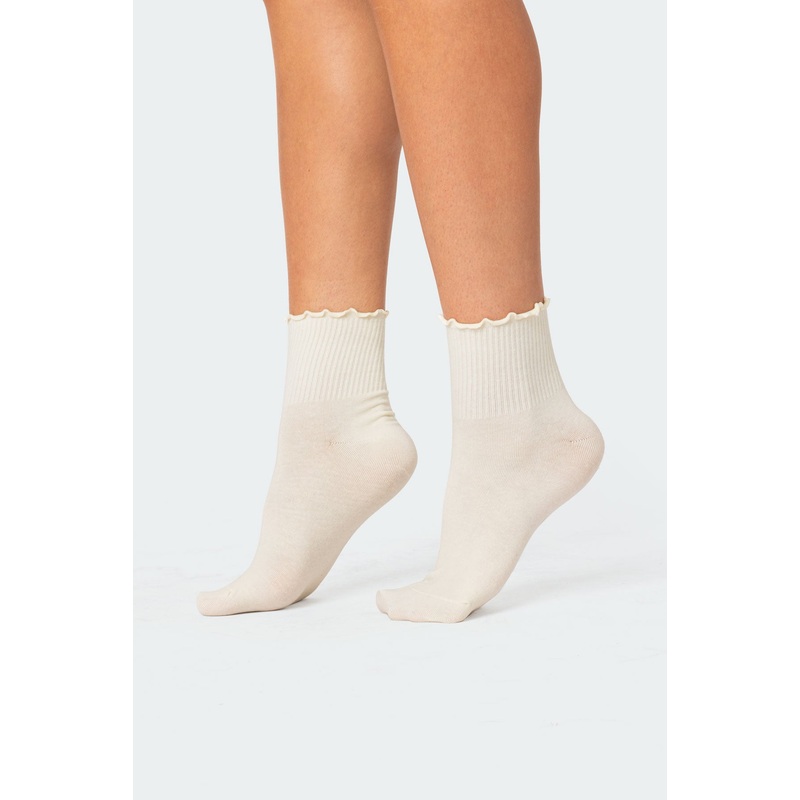 Frilled Hem Socks CREAM OS