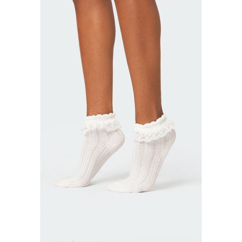 Lace Frill Socks WHITE OS