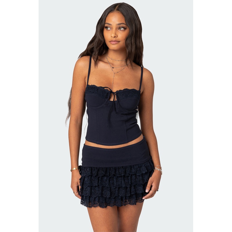 Maisie Lacey Cupped Corset NAVY XS