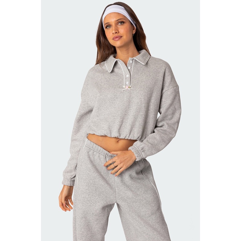 Autumn Oversized Sweatshirt GRAY MELANGE XS