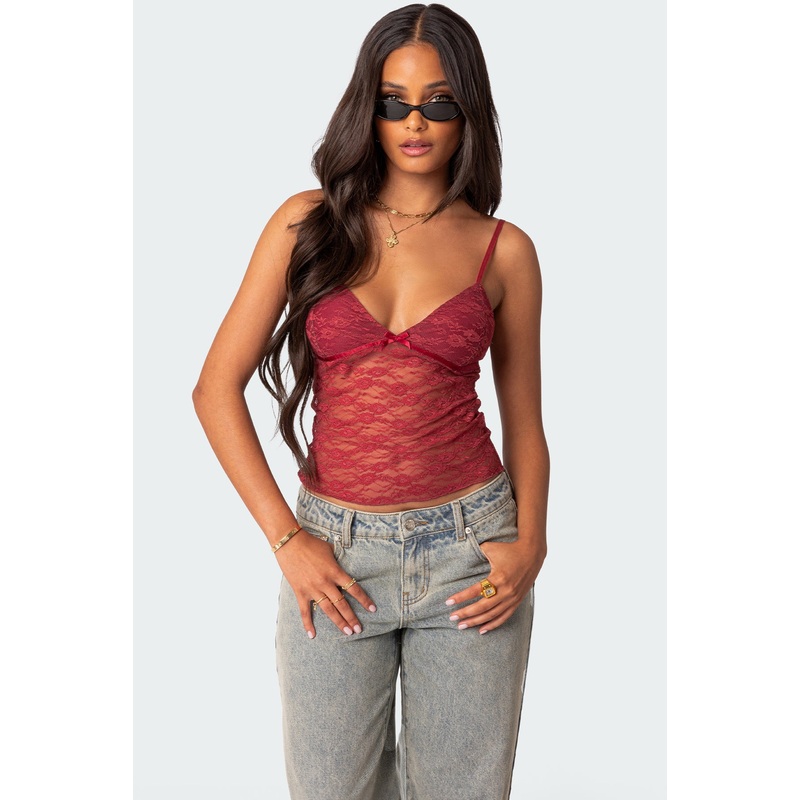 Eira Sheer Lace Tank Top BORDU XS
