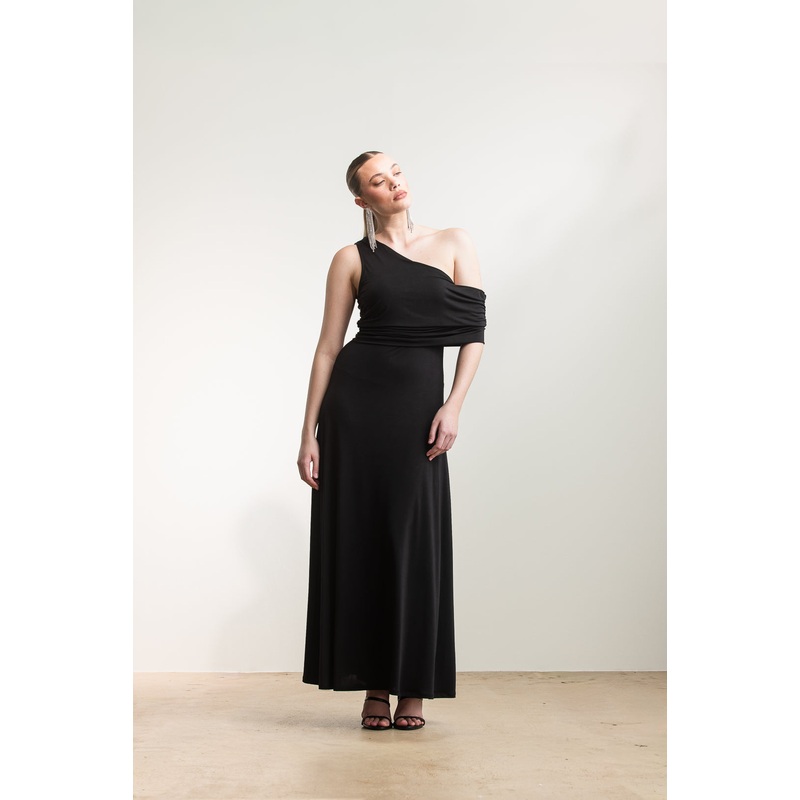 Alex One Shoulder Midi _ 168251 _ Black Texture XS BLACK TEXTURE