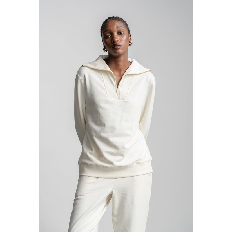 Catherine 1/4 Zip Sweatshirt _ 160256 _ Ecru XS ECRU