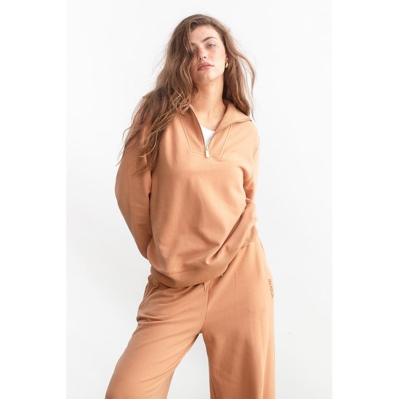 Catherine 1/4 Zip Sweatshirt _ 160258 _ Tan XS TAN