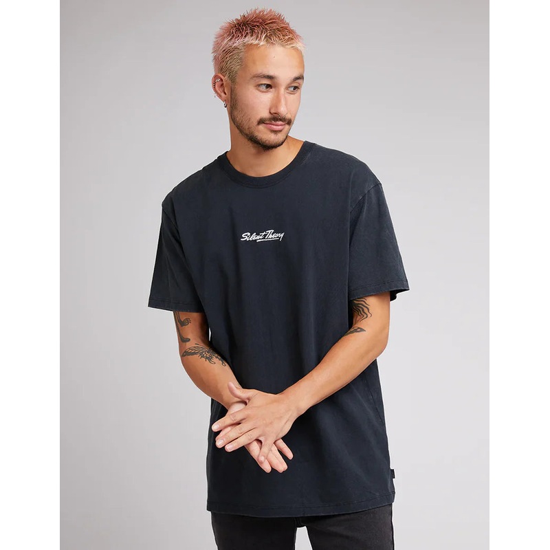 Silent Theory Silent Logo Tee Washed Black S