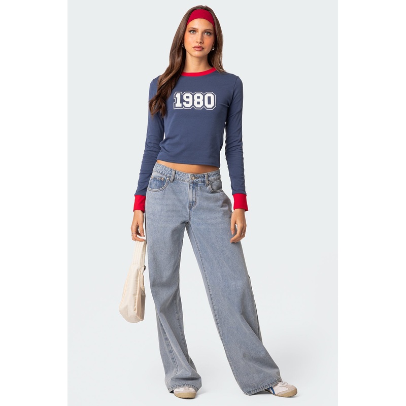 80S Baby Long Sleeve T Shirt BLUE XS