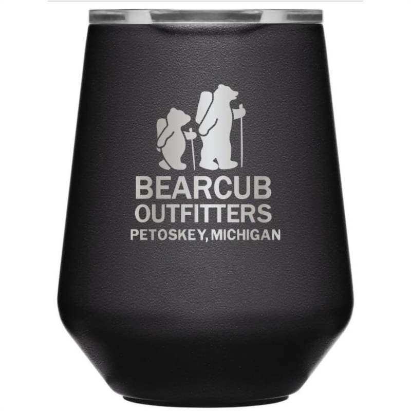 Bearcub Logo Wine Tumbler 12oz BLACK