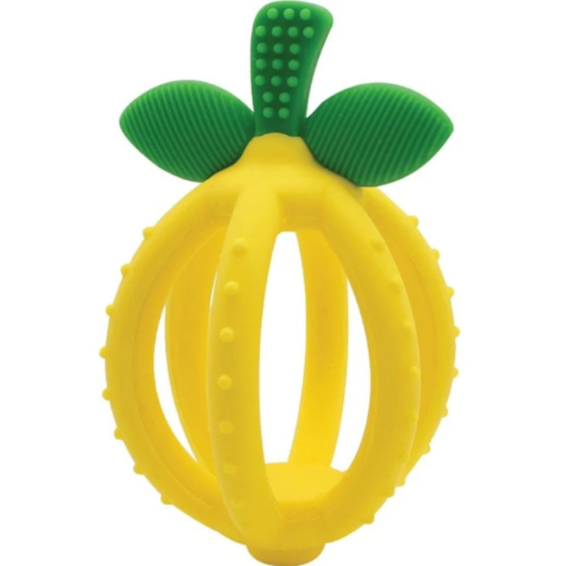 Bitzy Biter Teething Ball & Training Toothbrush LEMON DROP