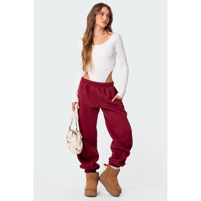 Clark Oversized Sweatpants BURGUNDY XS
