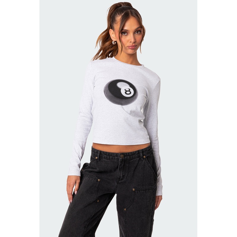 Magic 8 long sleeve T shirt GRAY MELANGE XS