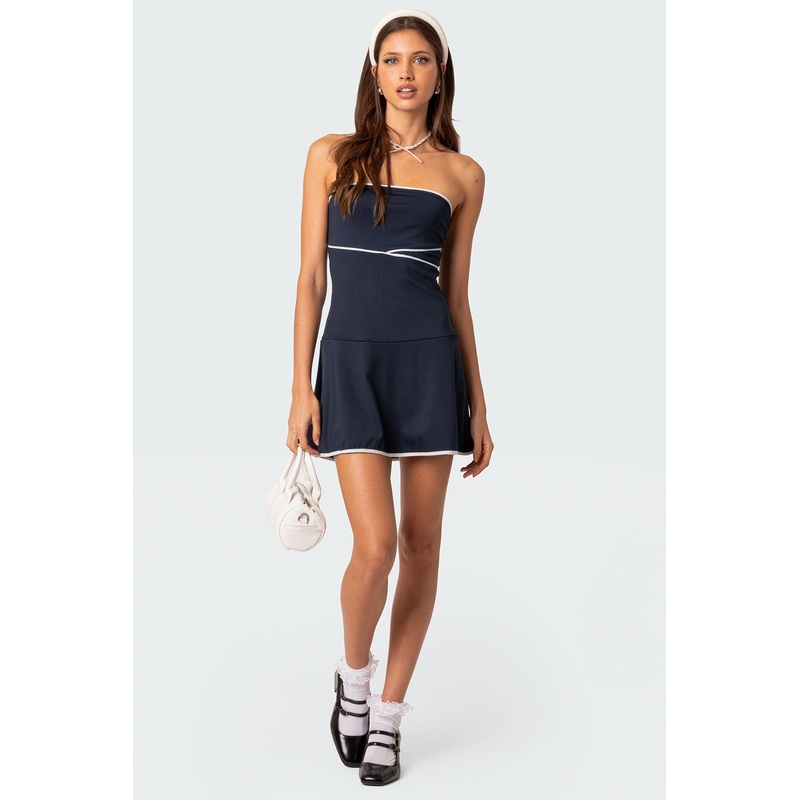 Freya Contrast Mini Dress NAVY XS