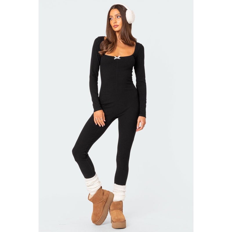 Cloud 9 Ribbed Jumpsuit BLACK XS