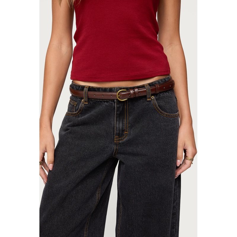 Goldey Faux Leather Belt BROWN OS