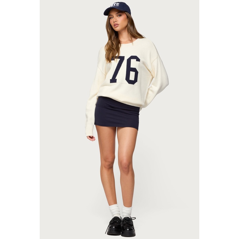 Aisha Low Rise Mini Skirt NAVY XS