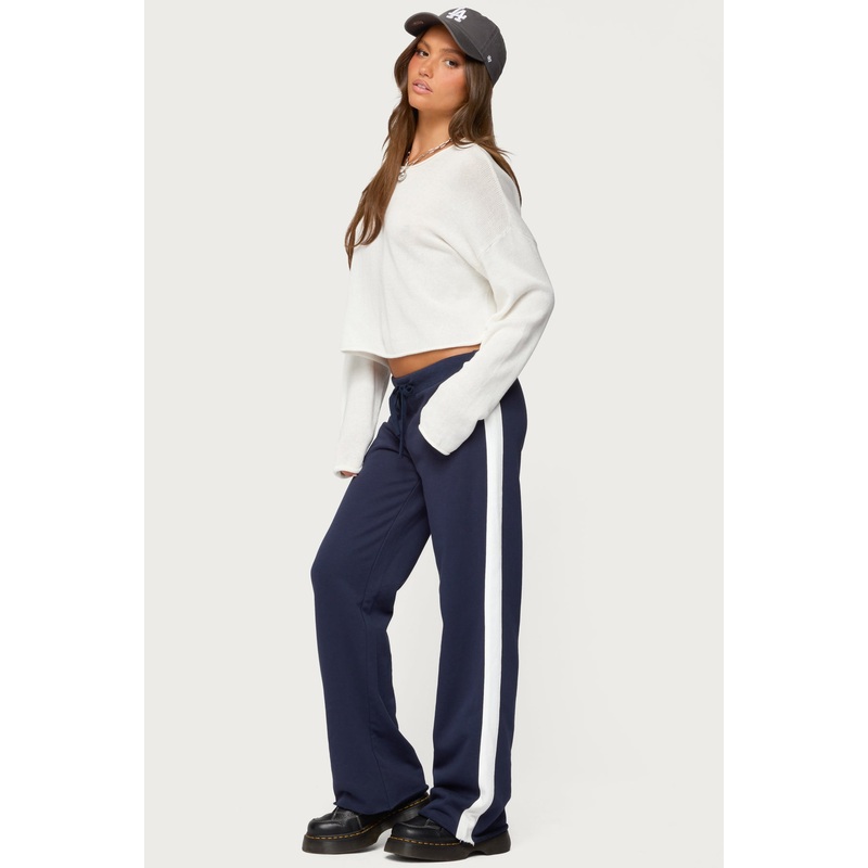 Baker Contrast Striped Sweatpants NAVY XS