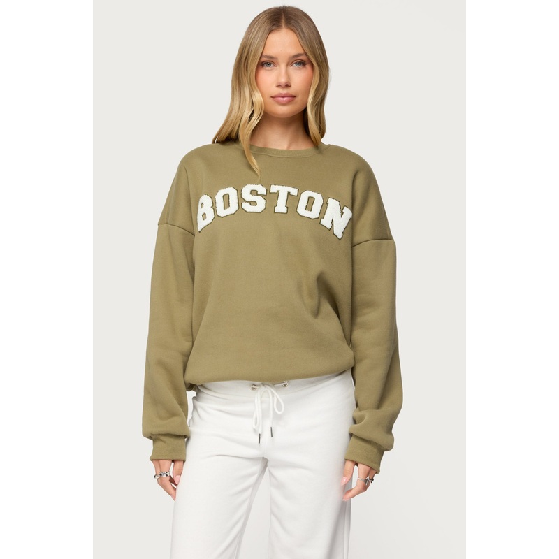 Boston Girl Sweatshirt OLIVE XS