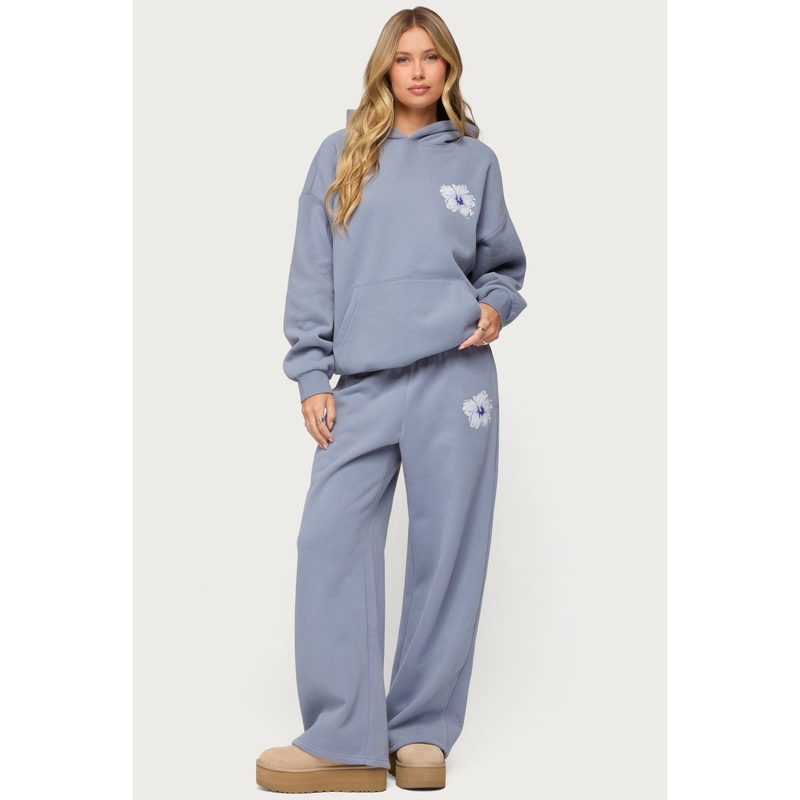 Tropical Bloom Sweatpants BLUE XS