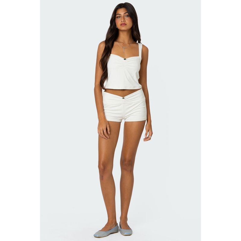 Cassi Cinched Shorts WHITE XS