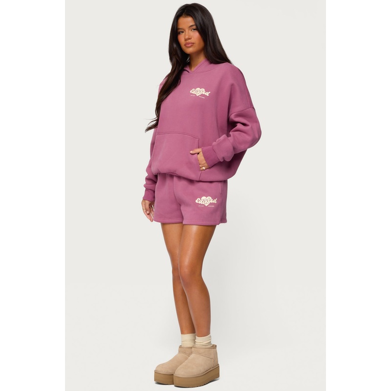 We’re Edikted Sweat Shorts MAUVE XS