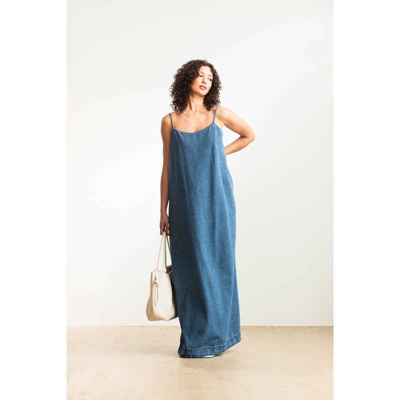 Zandile Denim Trapeze Maxi 6 BLUE DENIM