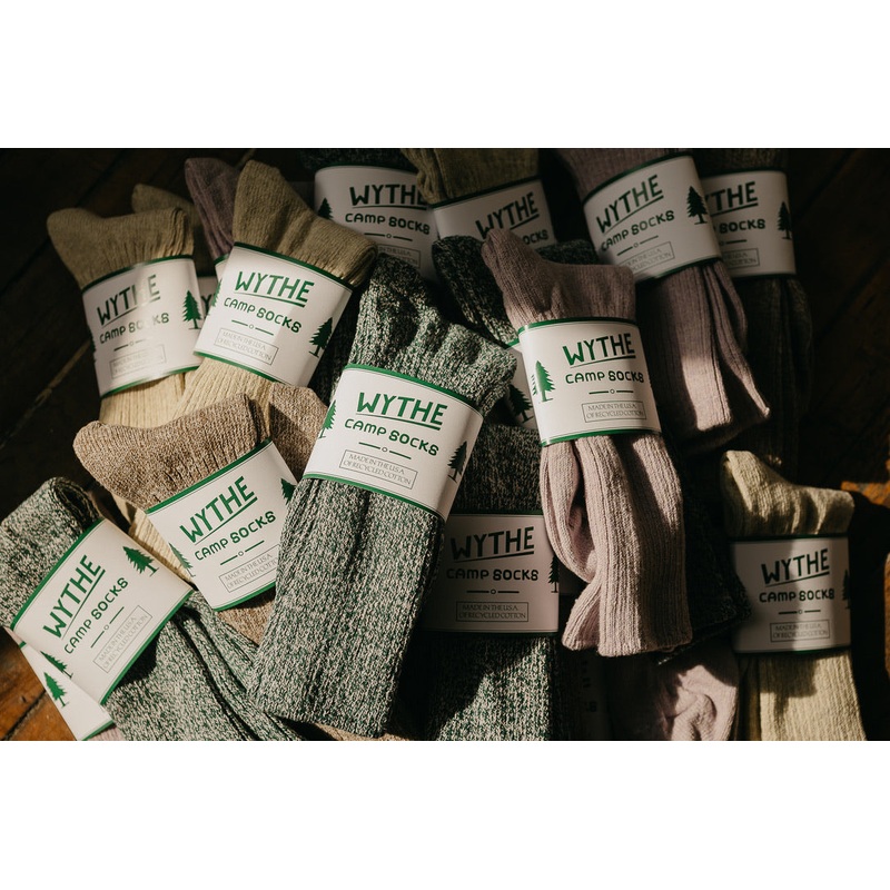 Recycled Cotton Camp Socks Evergreen Melange