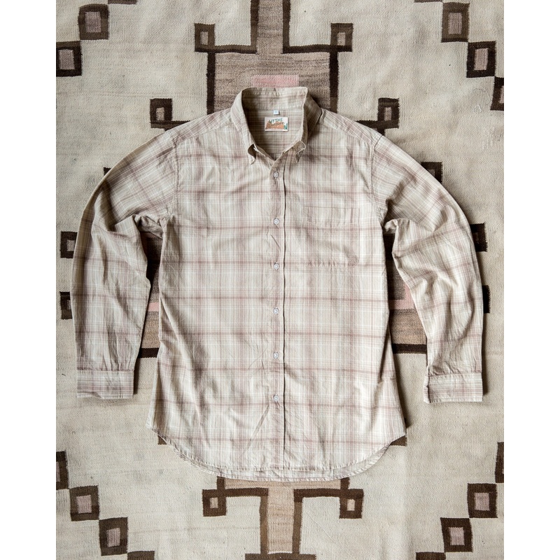 Washed Madras Button Down Collar Shirt – Earthtone Plaid XS