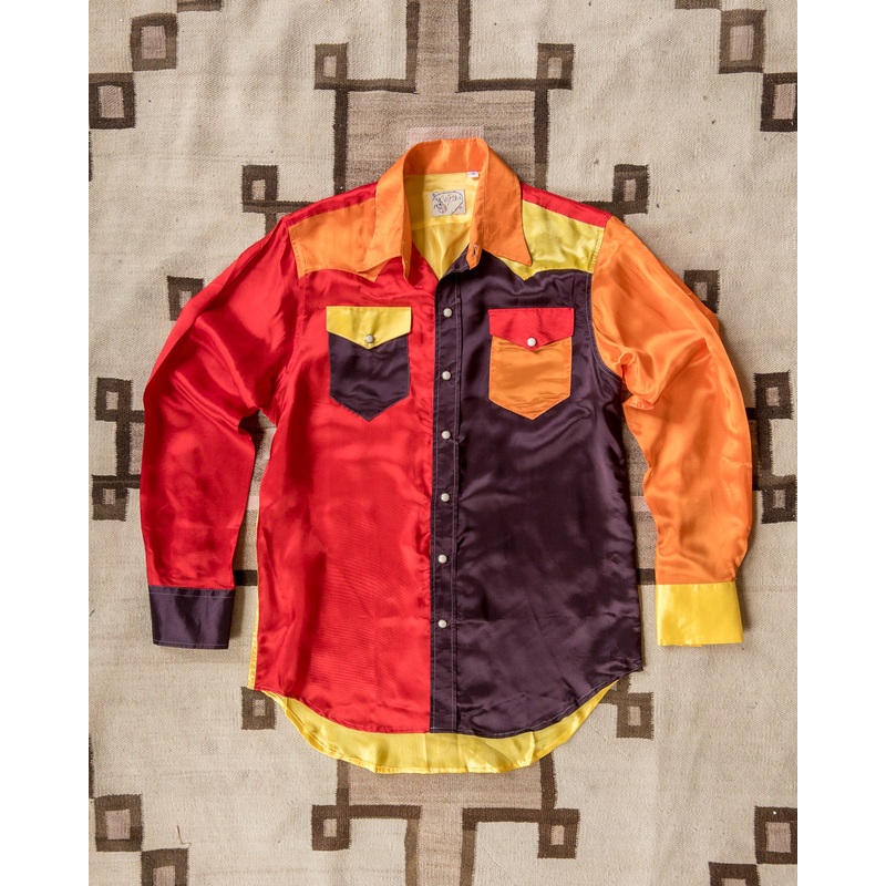 Colorblocked Satin Rodeo Shirt – Firestorm XS