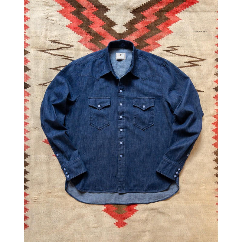 Denim Pearlsnap Shirt – Rinsed Indigo XS