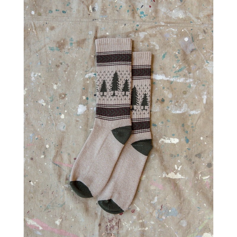 Evergreen Pines Recycled Cotton Camp Socks