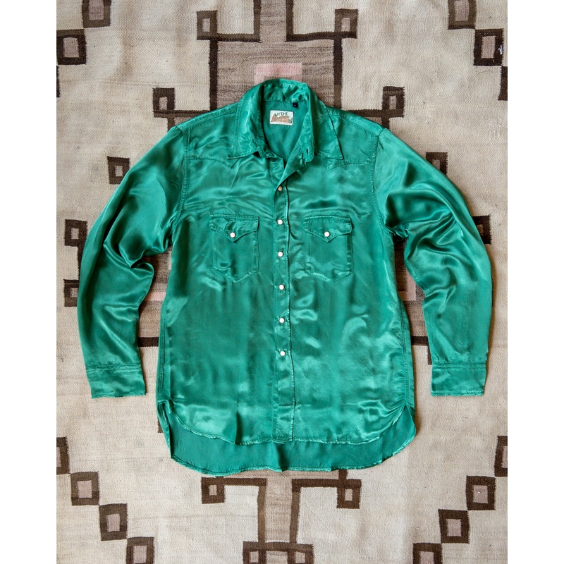 Satin Rodeo Shirt – Evergreen XS