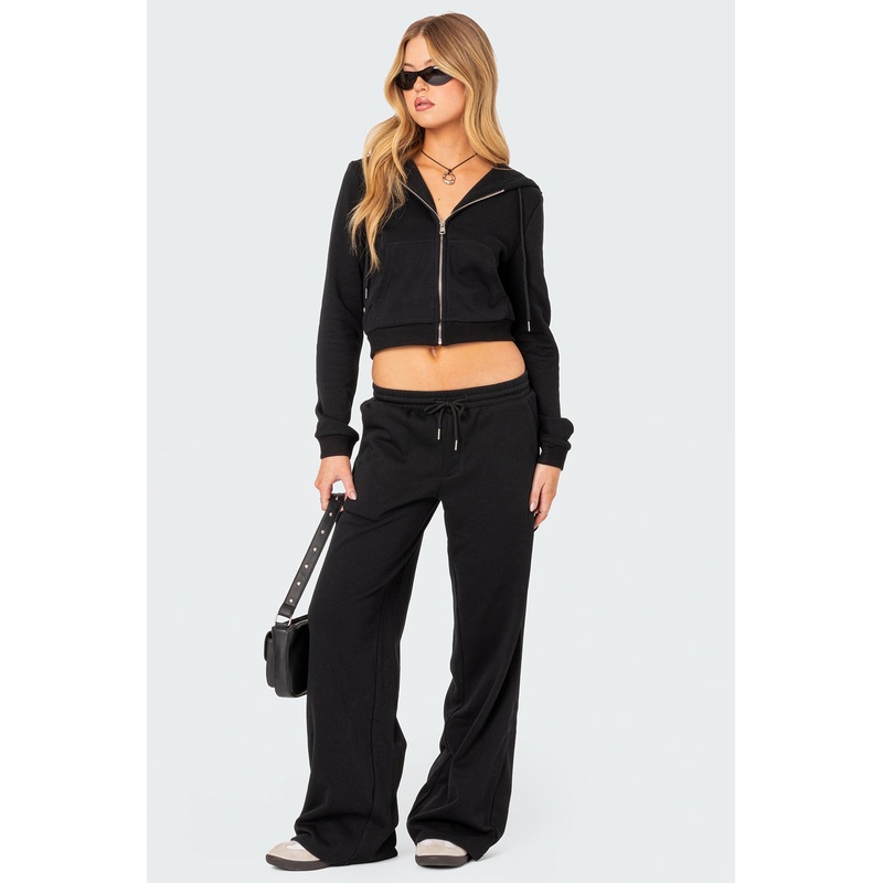 Annalise Straight Leg Sweatpants BLACK XS