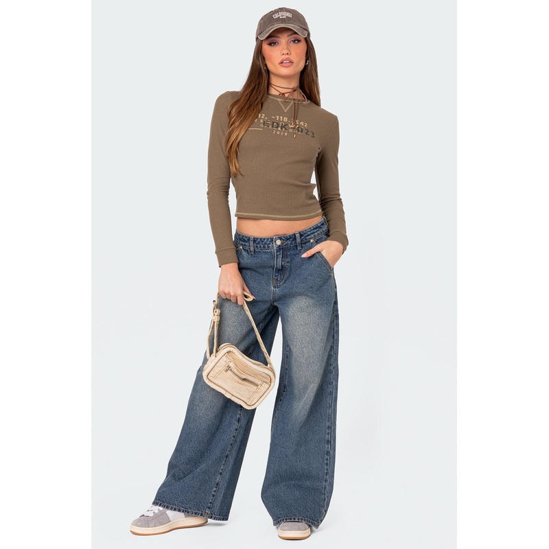 Super Baggy Wide Leg Jeans BLUE XS
