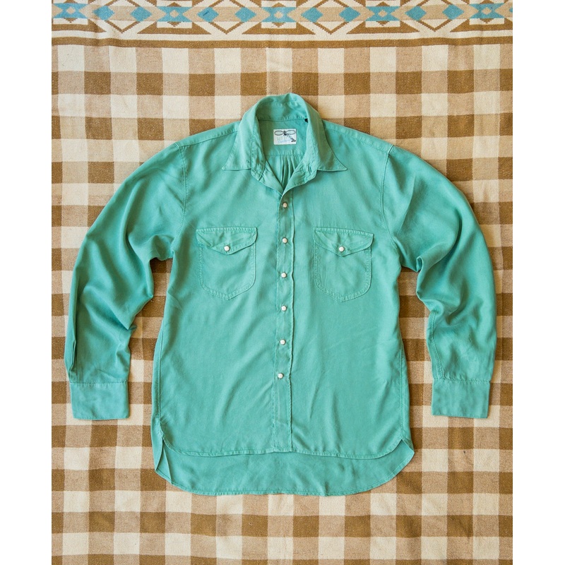 Tencel Gabardine Pearlsnap Shirt – Celadon XS