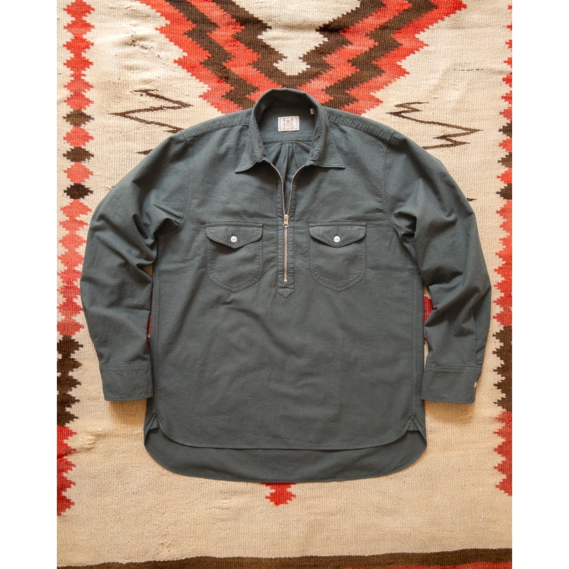 Aertex Half-Zip Shirt – Faded Black S