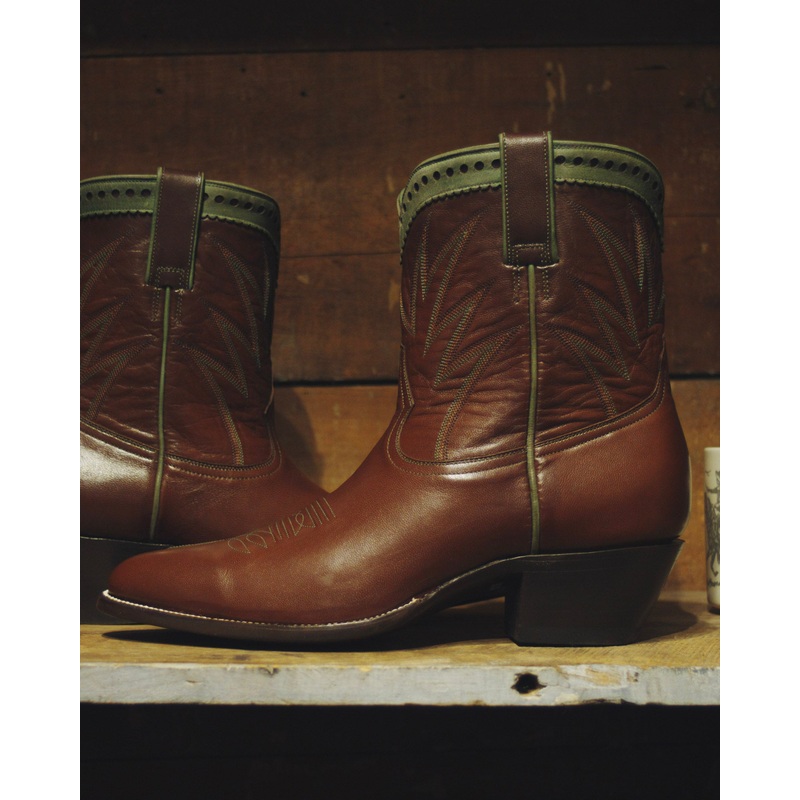 Brown/Sagebrush Calfskin Pee Wee Boots 7
